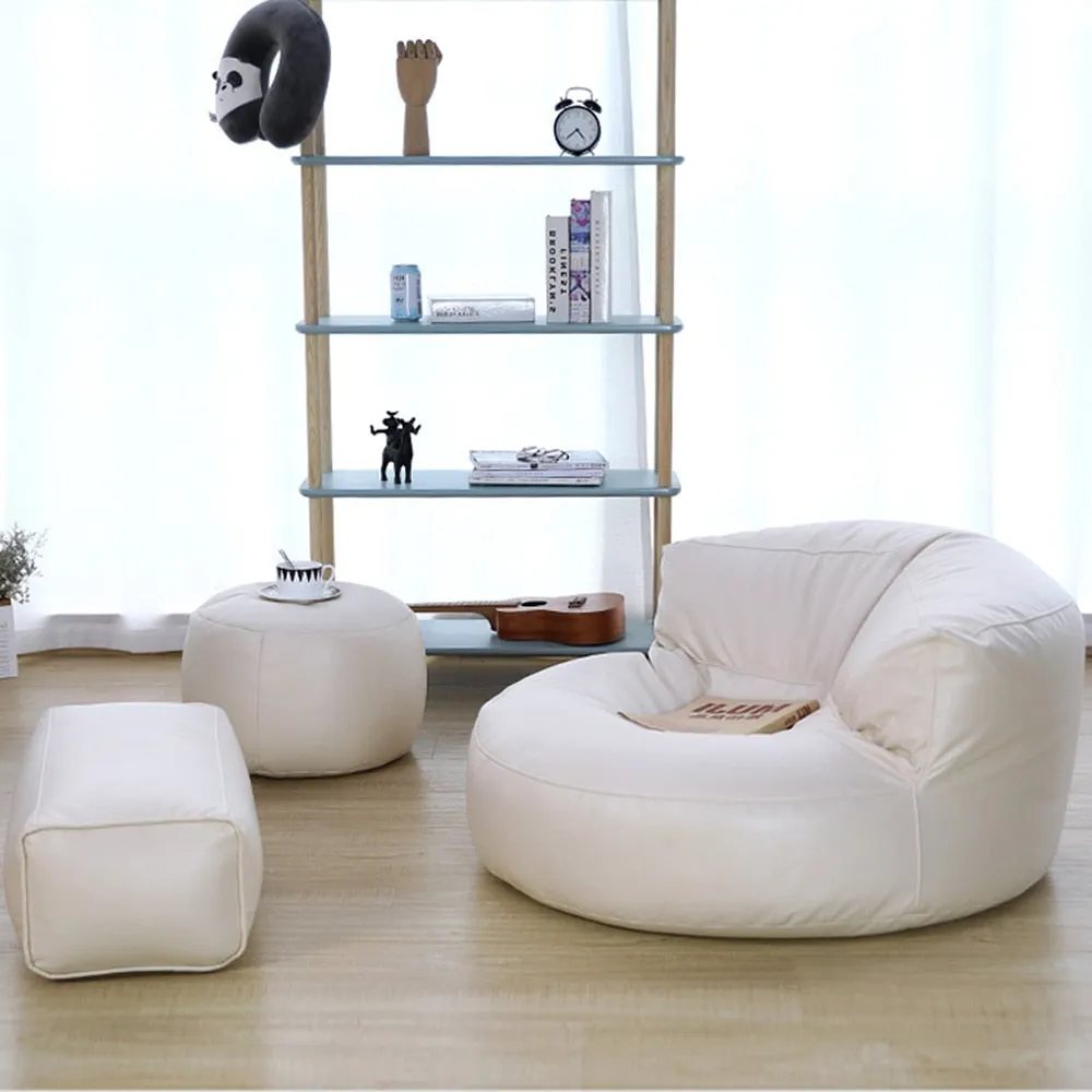 Bean Bag Sofa Set Cover No Filler Single Lazy Sofa Chair Recliner Footrest Stool Floor Seat Corner Ottoman Tatami Pouf