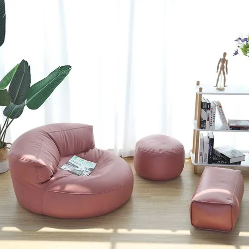 Bean Bag Sofa Set Cover No Filler Single Lazy Sofa Chair Recliner Footrest Stool Floor Seat Corner Ottoman Tatami Pouf