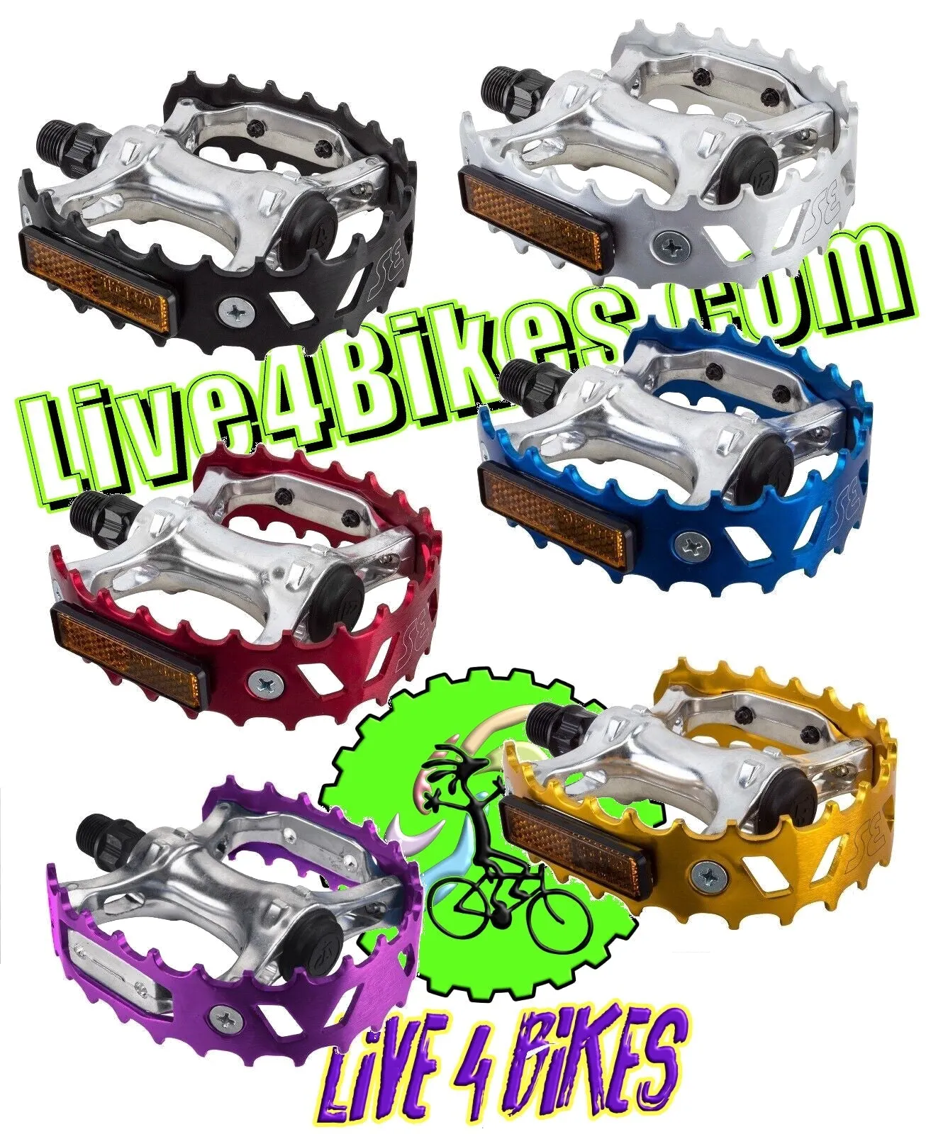 Bear claw Trap Pedals 9/16 Gold for BMX bikes  - Live 4 Bikes