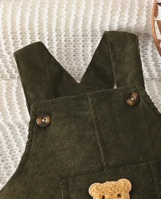 Bear-y cute corduroy overalls