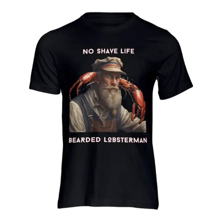 Bearded Lobsterman Black T-Shirt