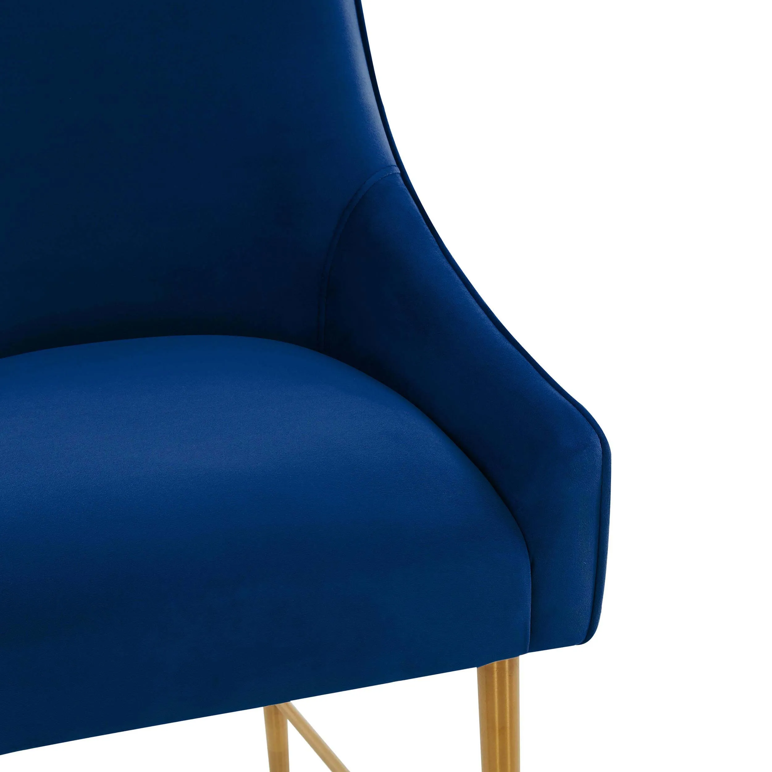 Beatrix Bar & Counter Stool, Navy/Brushed Gold Legs