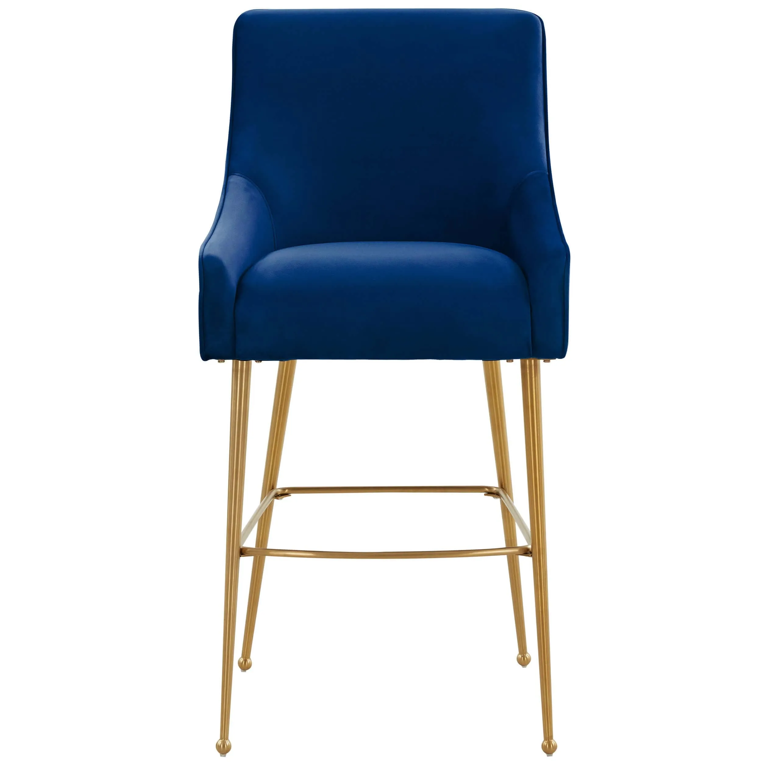 Beatrix Bar & Counter Stool, Navy/Brushed Gold Legs