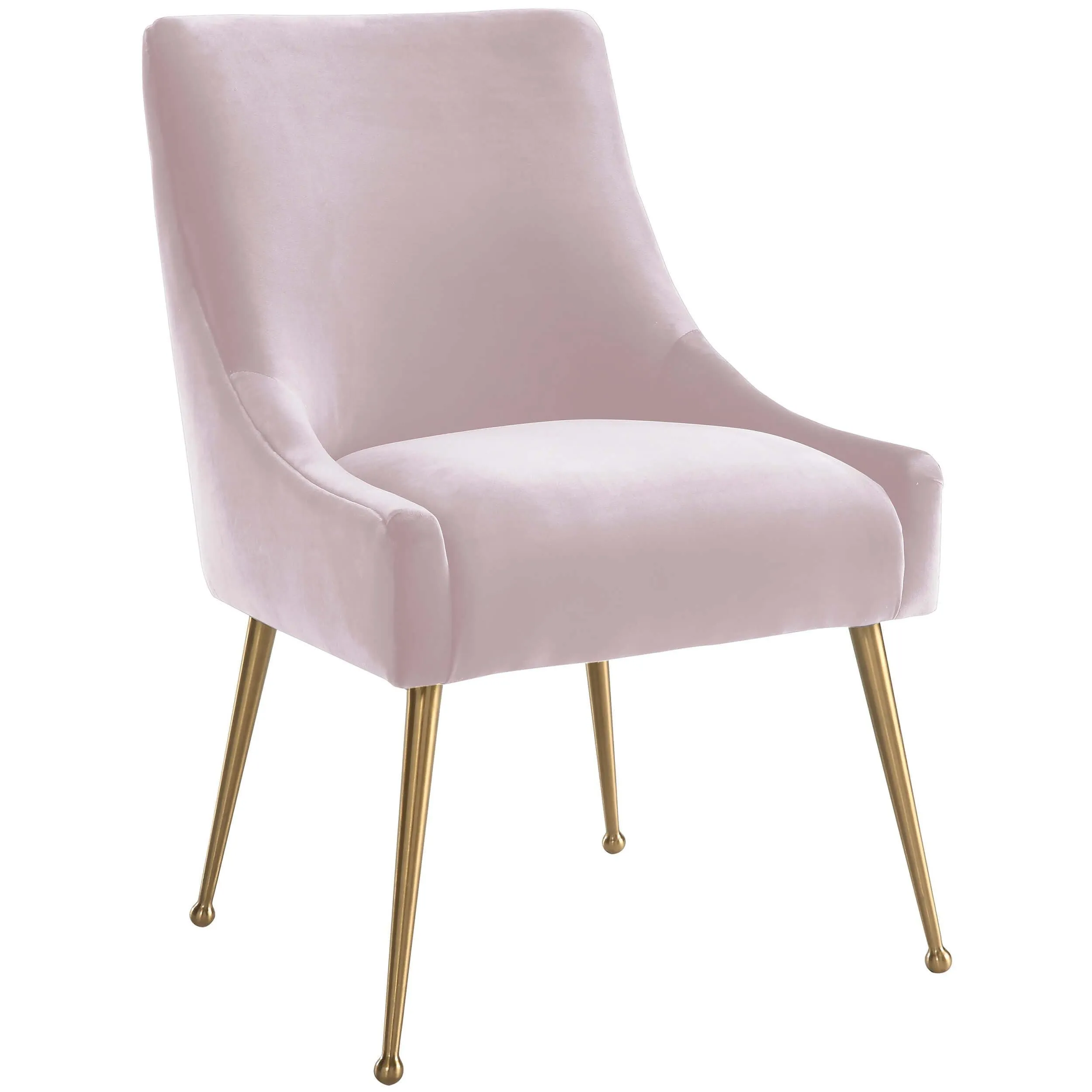 Beatrix Side Chair, Blush/Brushed Gold Base