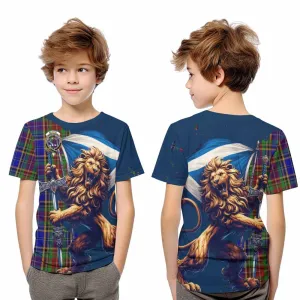 Beattie (Beatty) Tartan Family Crest Kid T-Shirt with Scottish Majestic Lion