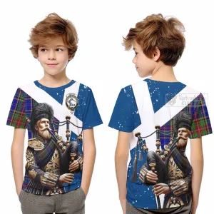 Beattie (Beatty) Tartan Kid T-Shirt with Family Crest Scottish Bagpiper Vibes