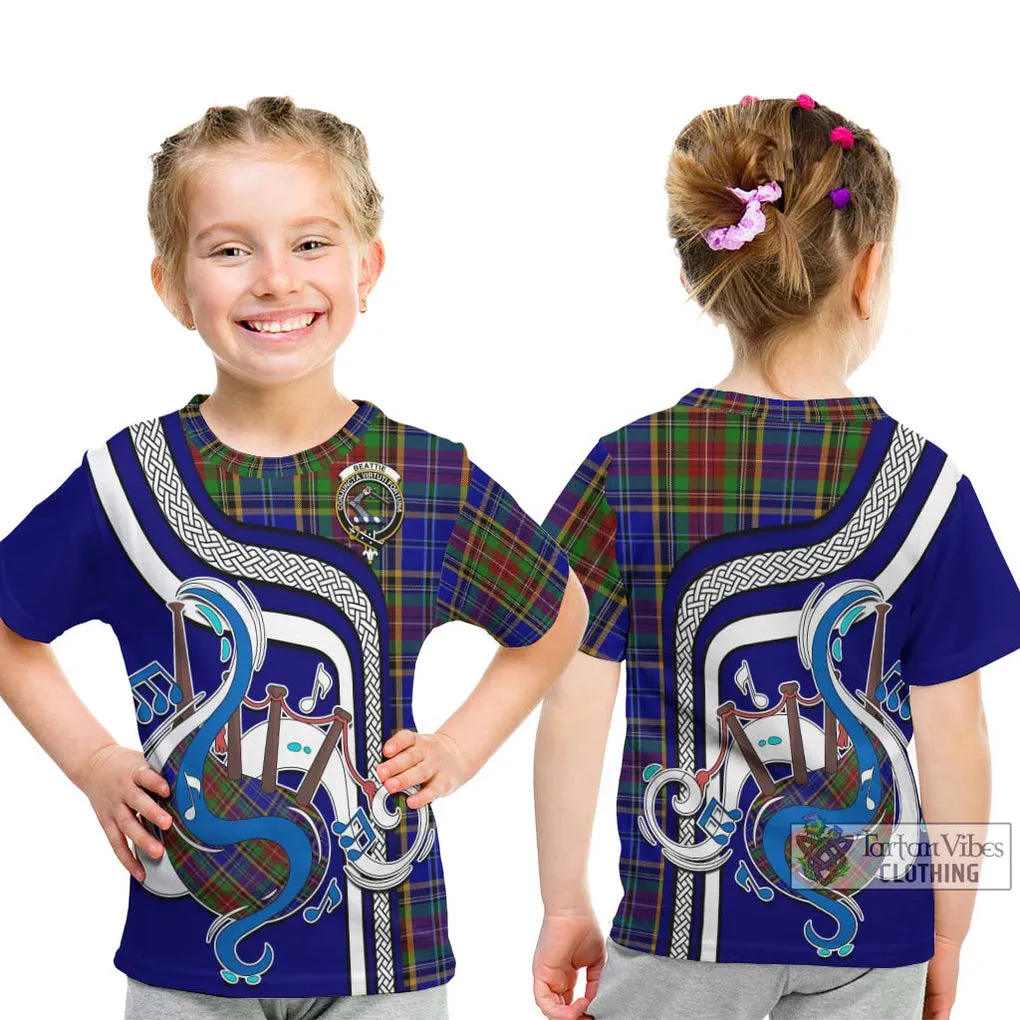 Beattie Tartan Kid T-Shirt with Epic Bagpipe Style