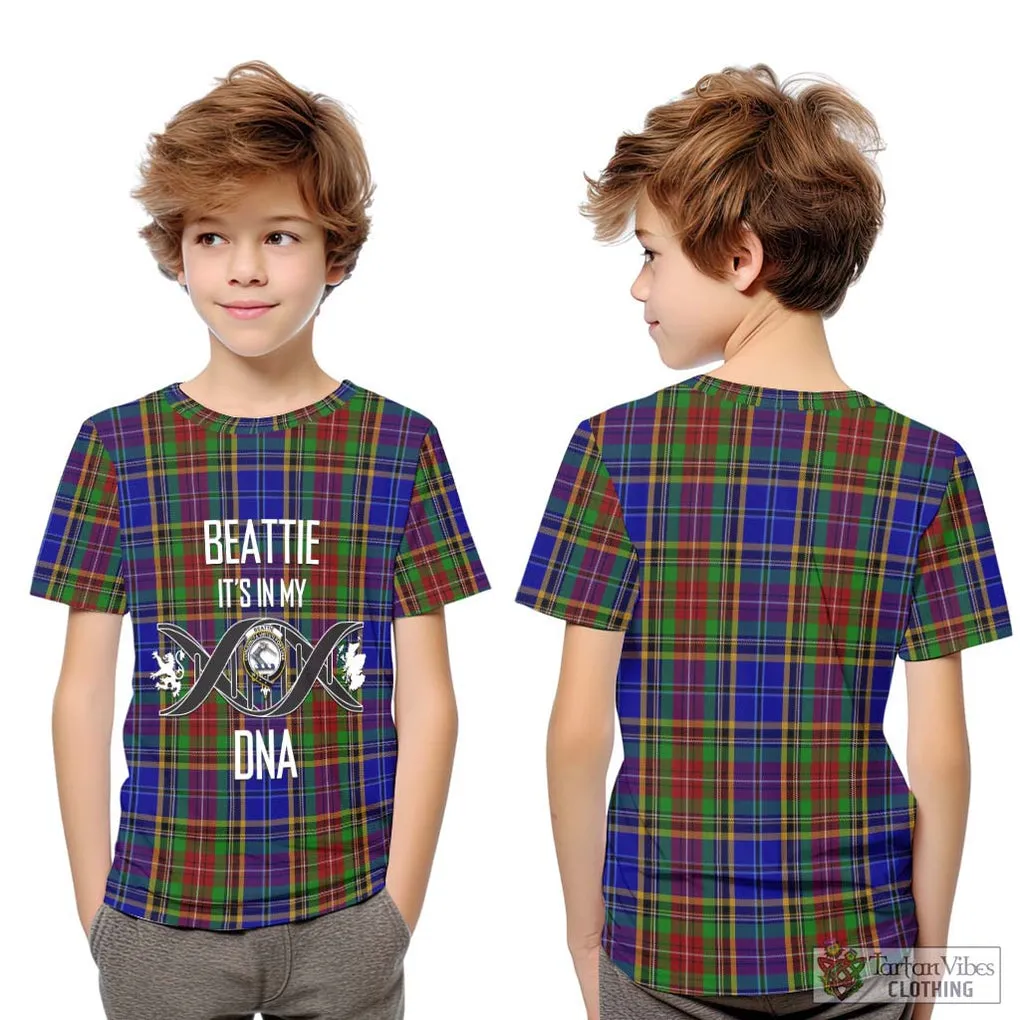 Beattie Tartan Kid T-Shirt with Family Crest DNA In Me Style