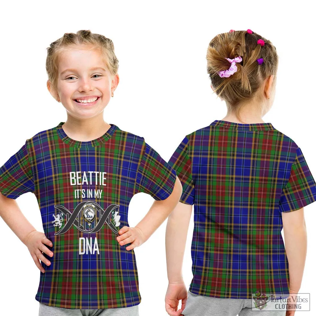 Beattie Tartan Kid T-Shirt with Family Crest DNA In Me Style