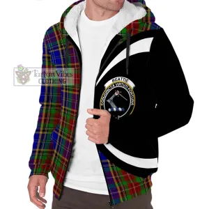 Beattie Tartan Sherpa Hoodie with Family Crest Circle Style