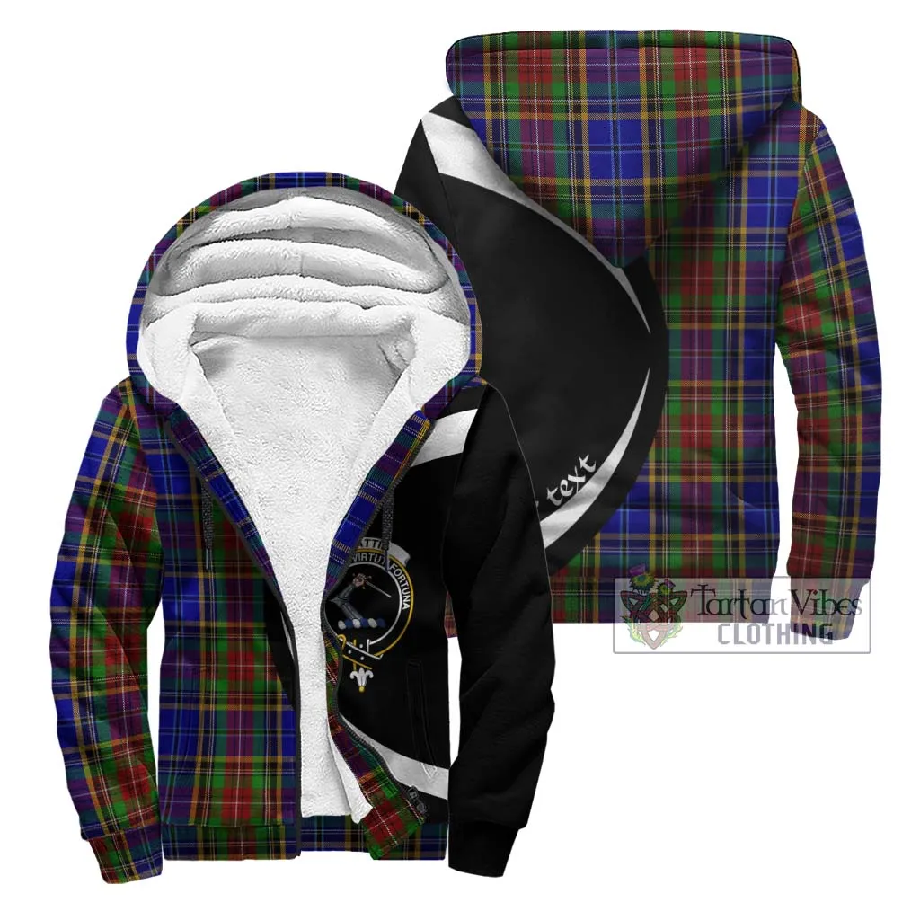 Beattie Tartan Sherpa Hoodie with Family Crest Circle Style