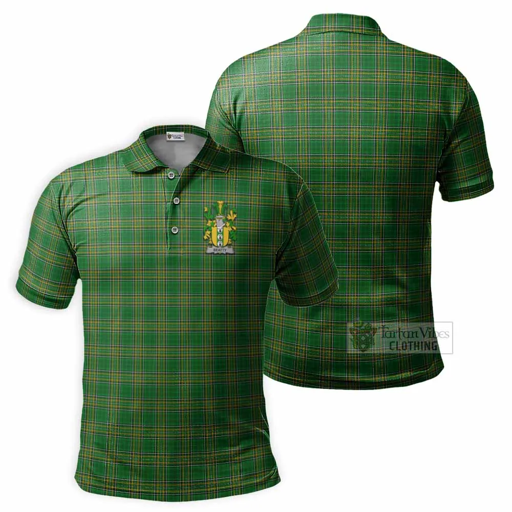 Beatty Irish Clan Tartan Men's Polo Shirt with Coat of Arms