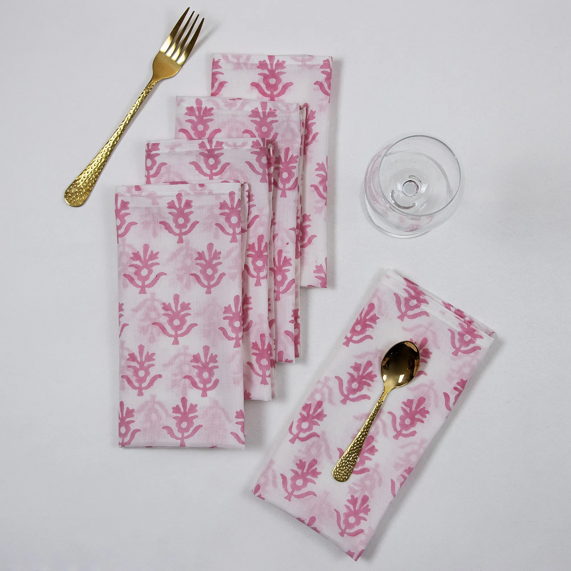 Beautiful Block Printed Cotton Reusable Cloth Organic Napkins