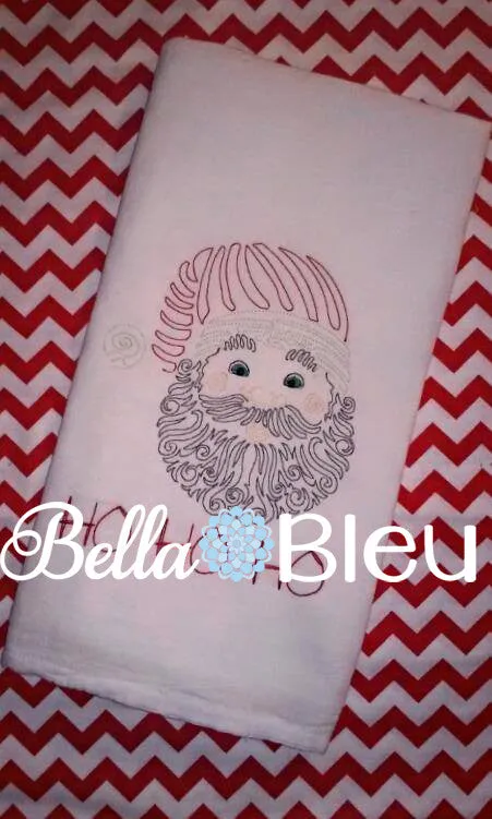 Beautiful Colorwork Redwork Christmas Santa Claus quick stitch