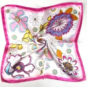 Beautiful Floral Print Square Neckerchief Wrap Shawl Scarves