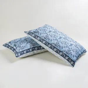 Beautiful Flower Handmade Cotton Jaipur Block Print Pillowcase