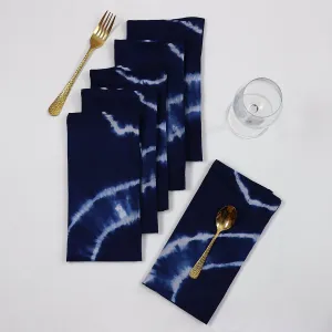 Beautiful Tie Dye Blue Soft Cotton Reusable Hand Napkins