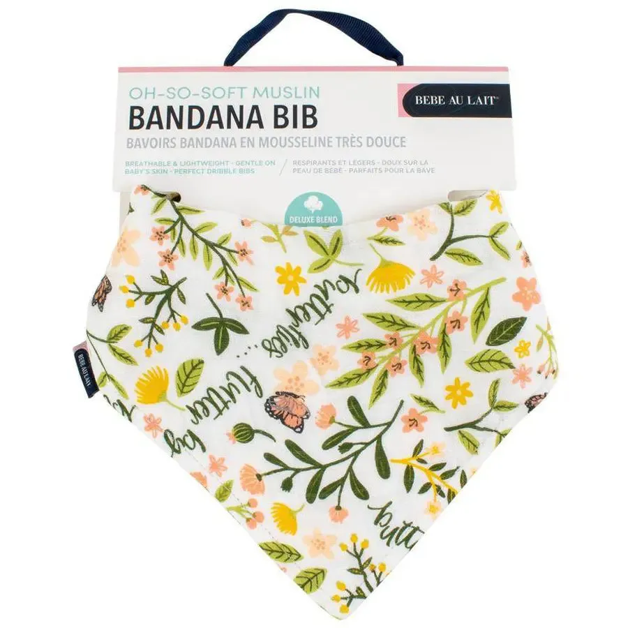 Bebe Au Lait Flutterby Oh So Soft Muslin Bandana Bib