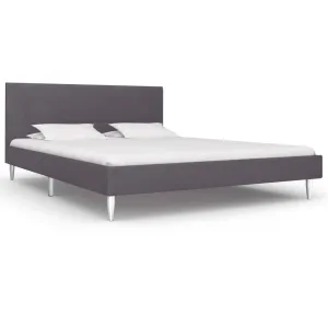 Bed Frame Grey Fabric 135x190 cm Double