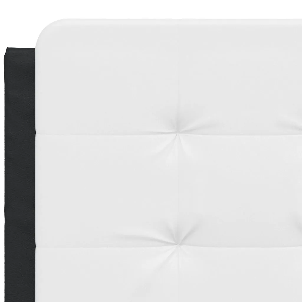 Bed Frame with Headboard Black and White 140x190 cm Faux Leather