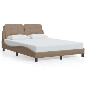 Bed Frame with Headboard Cappuccino 140x200 cm Faux Leather