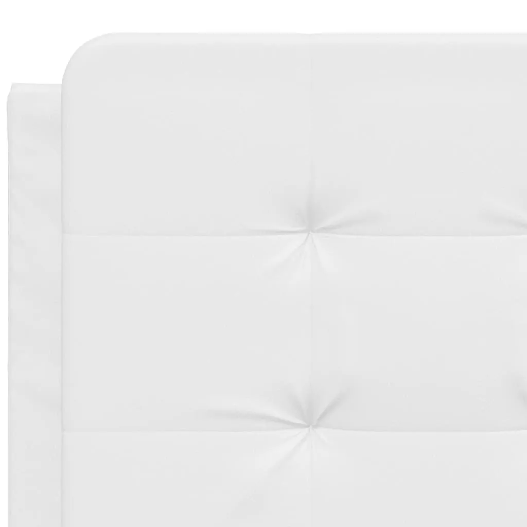 Bed Frame with Headboard White 140x190 cm Faux Leather