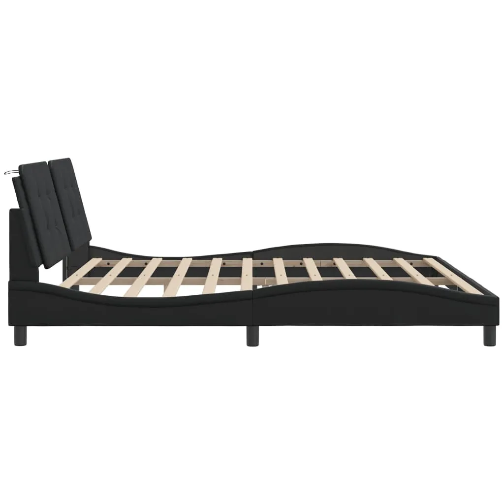 Bed Frame without Mattress Black 200x200 cm Faux Leather