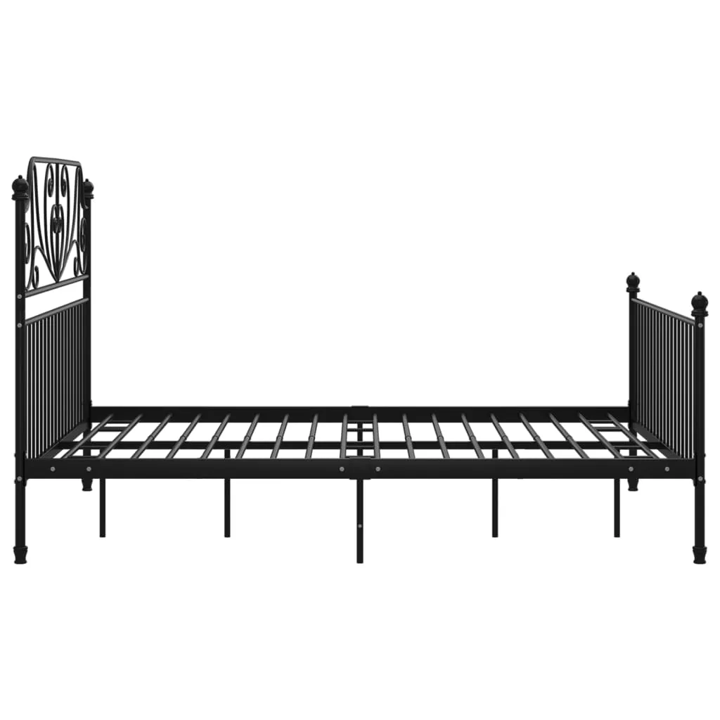 Bed Frame without Mattress Black Metal 160x200 cm