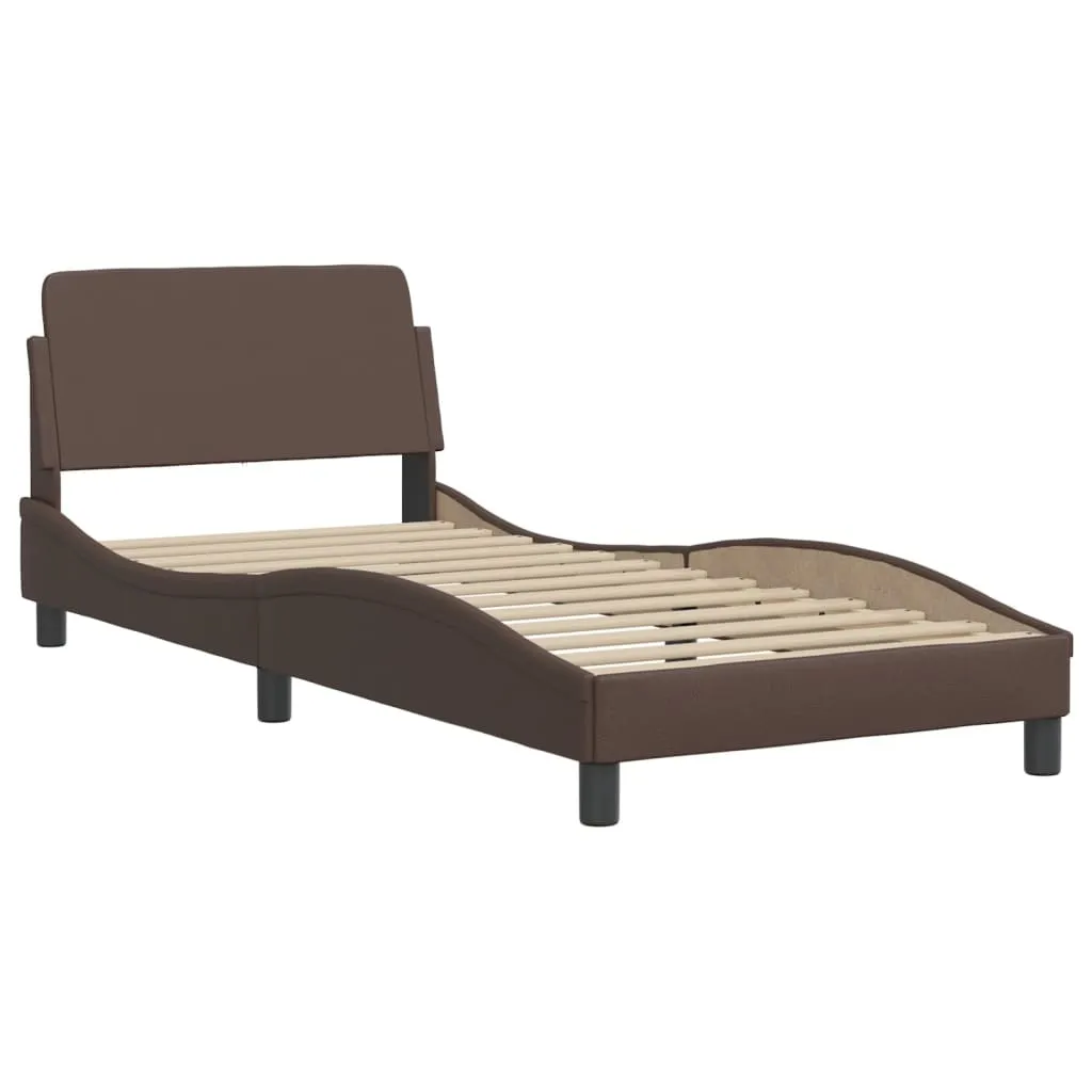 Bed Frame without Mattress Brown 90x200 cm Faux Leather