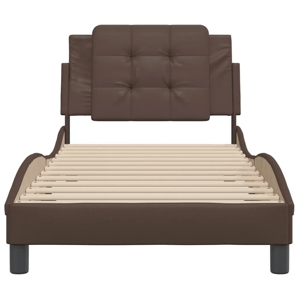 Bed Frame without Mattress Brown 90x200 cm Faux Leather