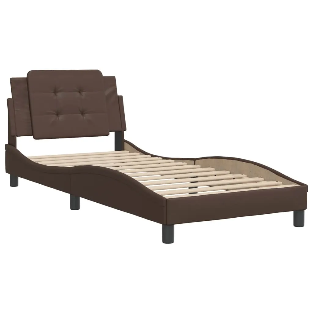 Bed Frame without Mattress Brown 90x200 cm Faux Leather