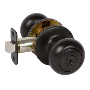 Bedford Keyed Entry Door Knob, Matte Black