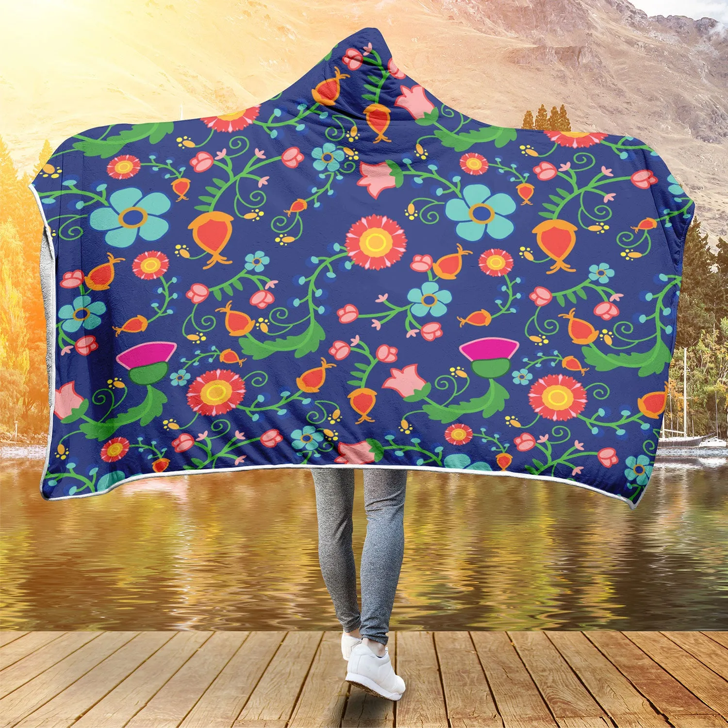 Bee Spring Twilight Hooded Blanket