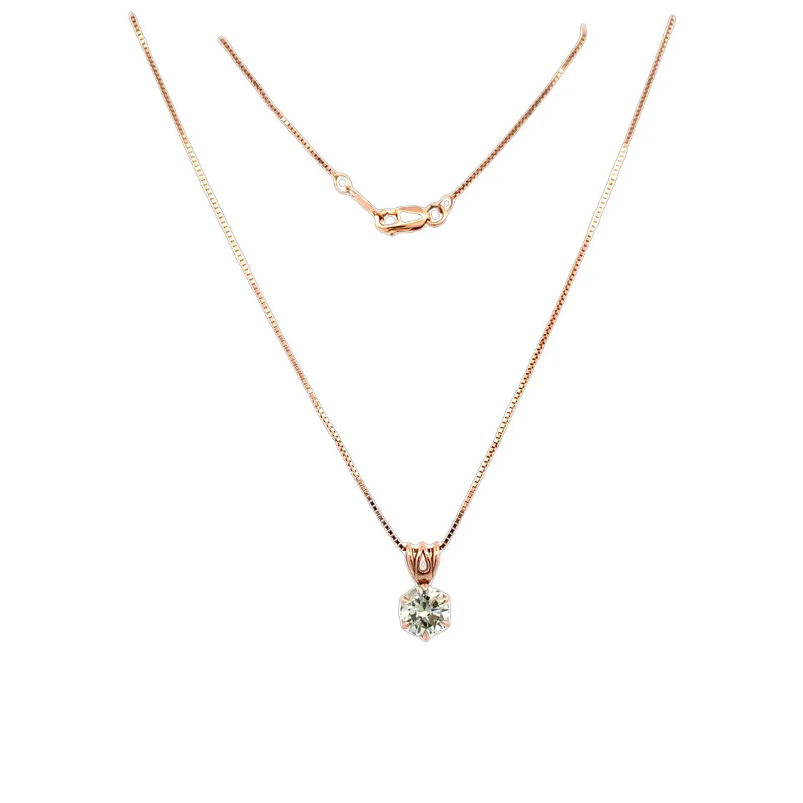 Beeghly & Co. Rose Gold Diamond Solitaire Pendant