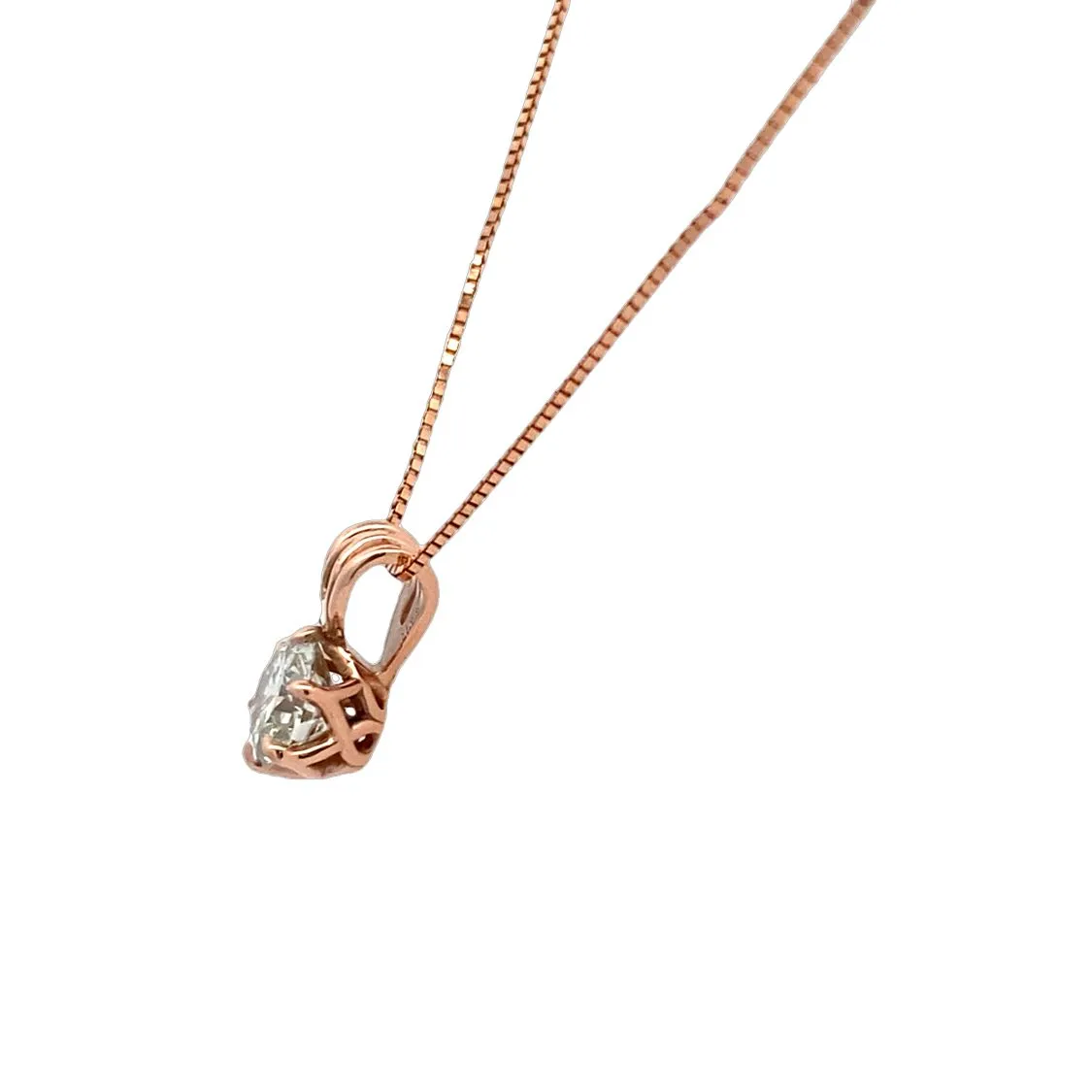 Beeghly & Co. Rose Gold Diamond Solitaire Pendant