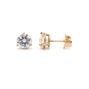 Beeghly & Co.Yellow Gold Moissanite  Stud Earrings