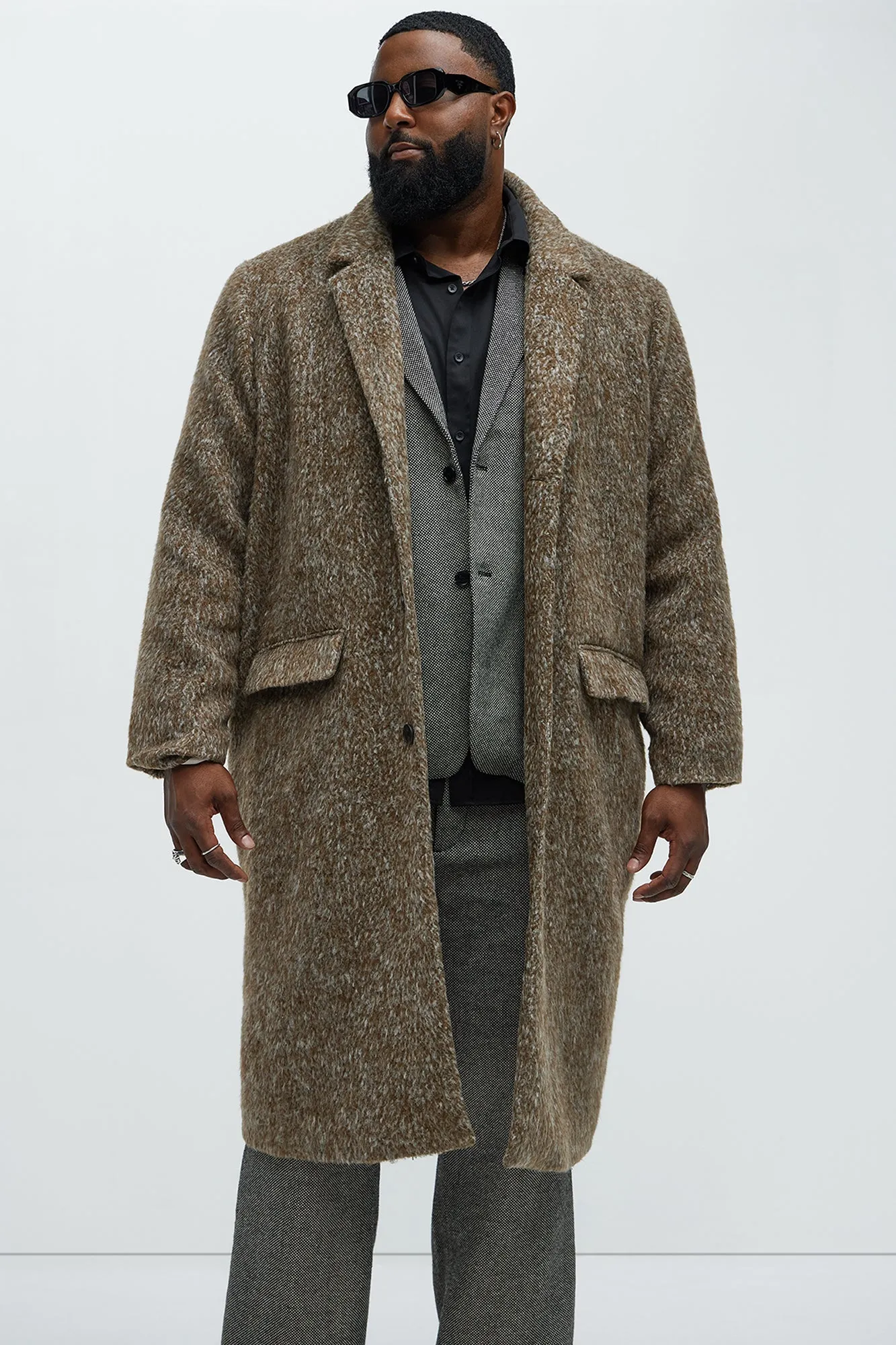 Been A Year Mohair Relaxed Long Coat - Brown