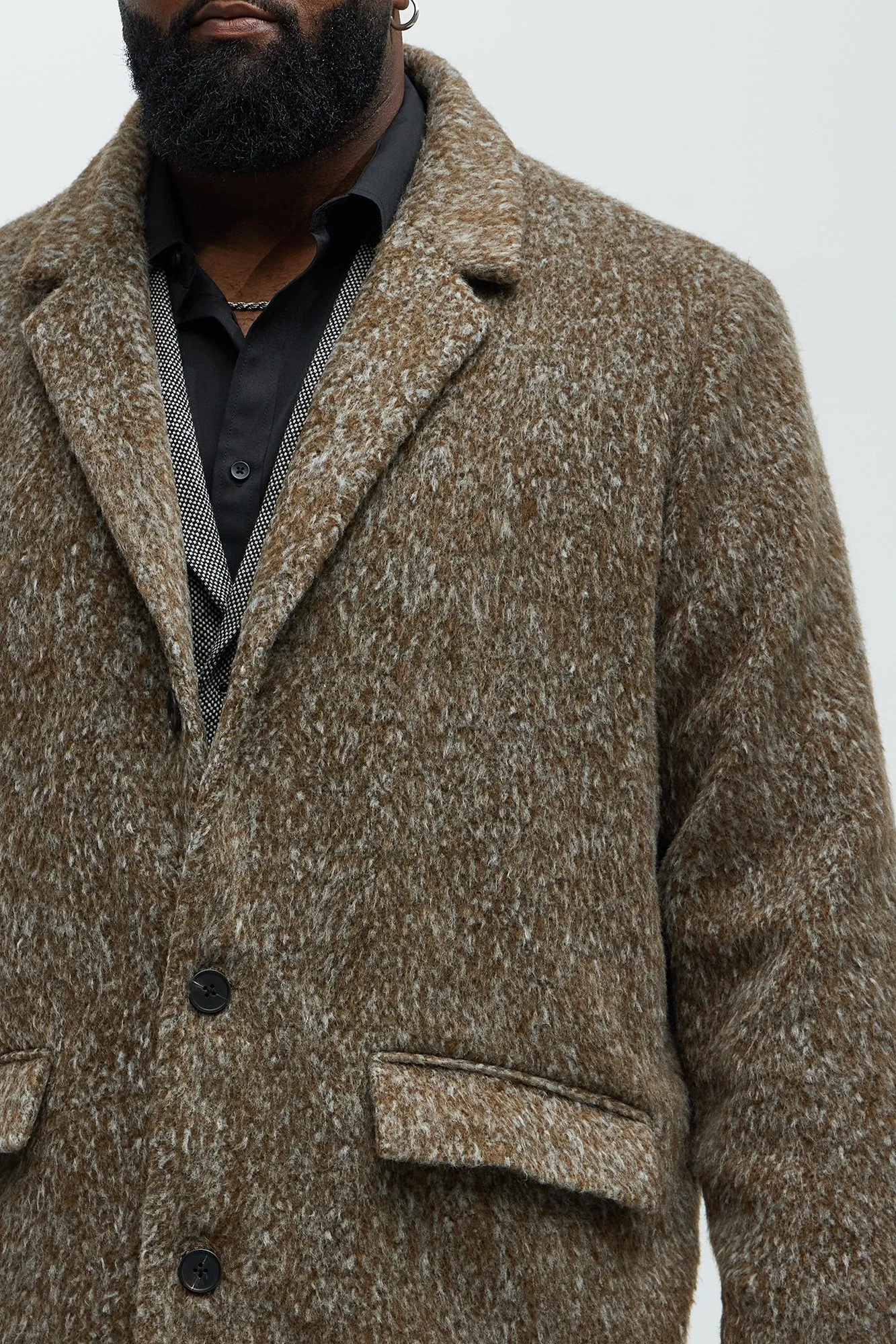 Been A Year Mohair Relaxed Long Coat - Brown