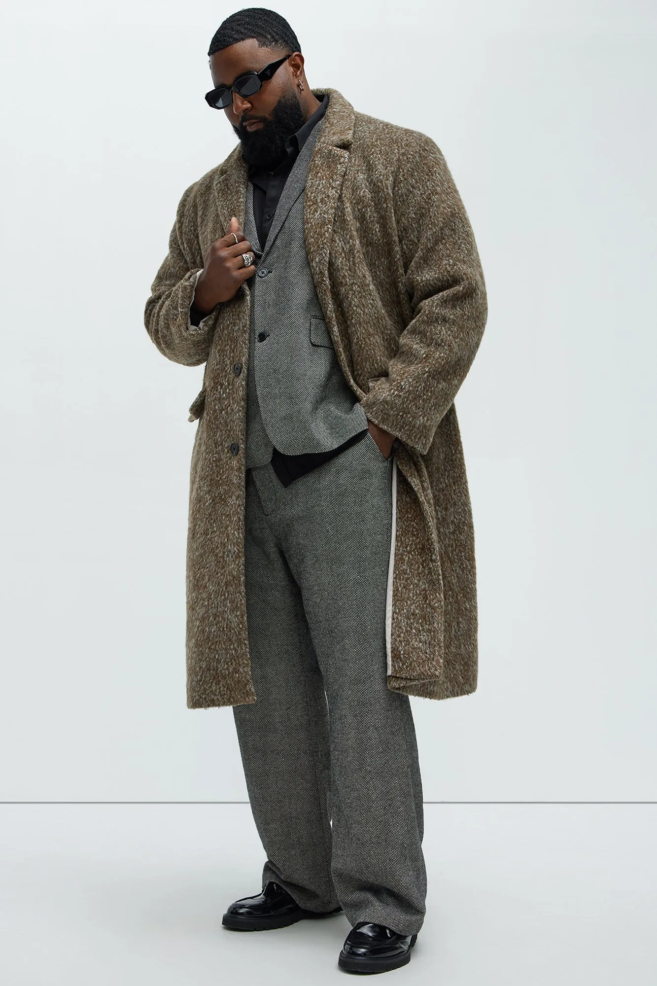 Been A Year Mohair Relaxed Long Coat - Brown