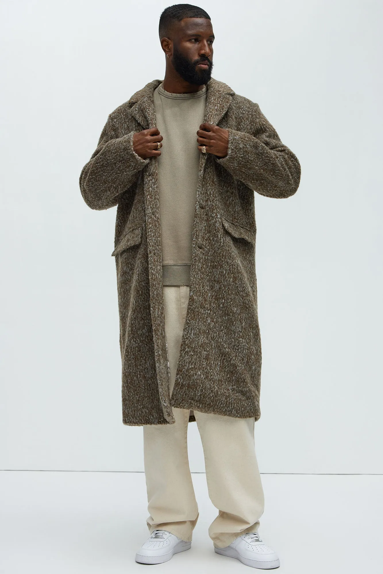 Been A Year Mohair Relaxed Long Coat - Brown