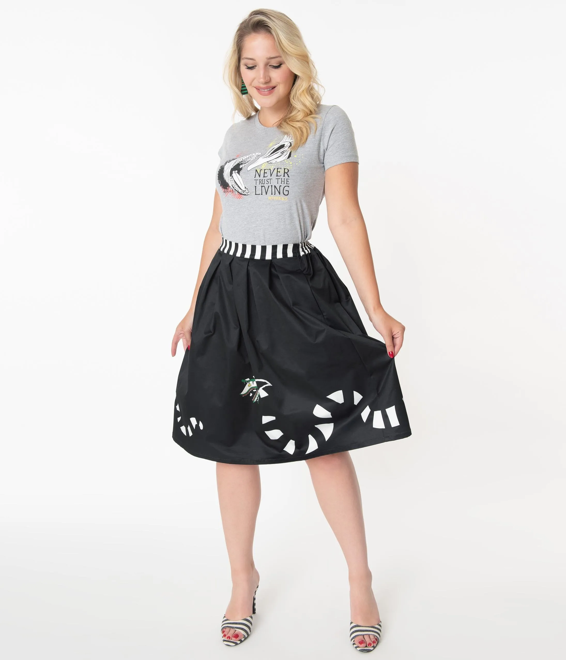 Beetlejuice x Unique Vintage Sandworm Jayne Swing Skirt