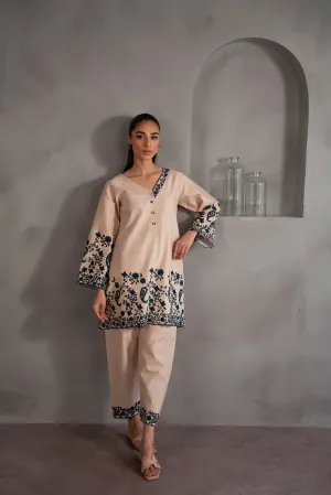 Beige & Blue Mini Embroidered Set (Npa2-24301)