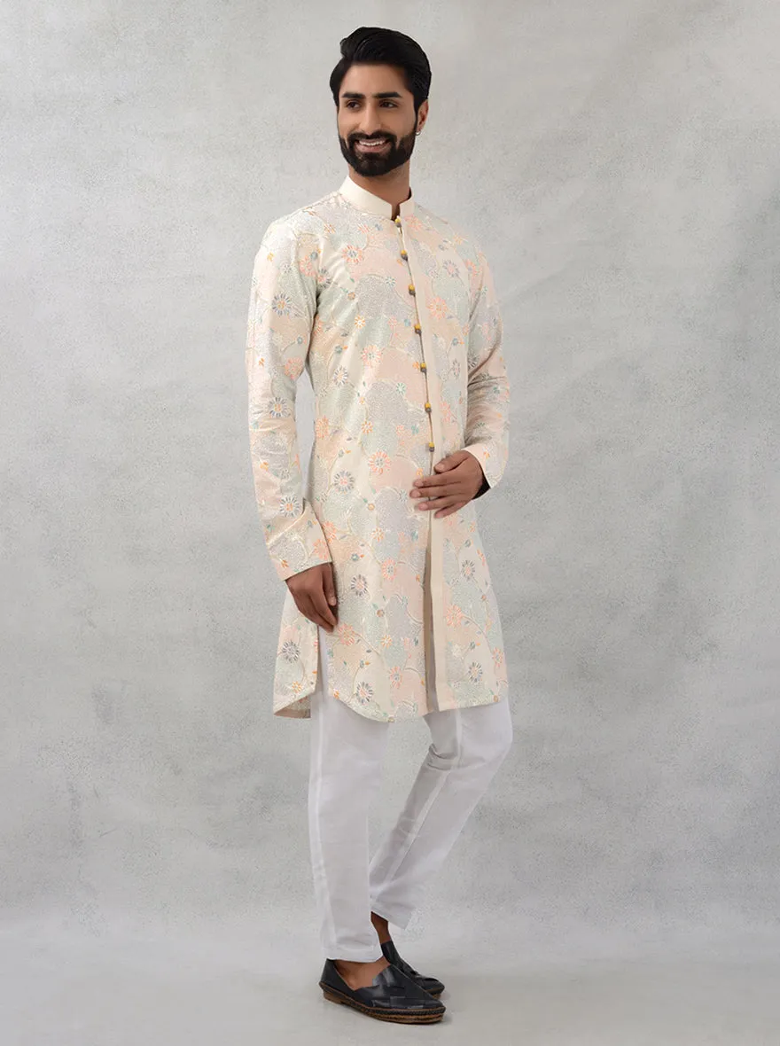 Beige & Peach Kurta Pajama | TULA