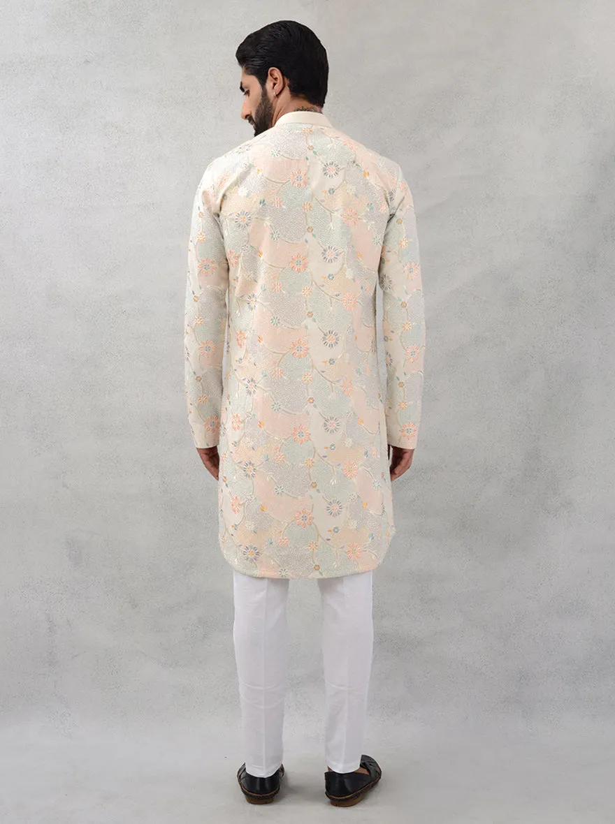 Beige & Peach Kurta Pajama | TULA