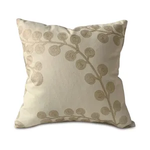 Beige Boho Botanical Throw Pillow Cover 18x18