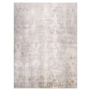 Beige Contemporary Silk Rug - 8'11" x 12'4"