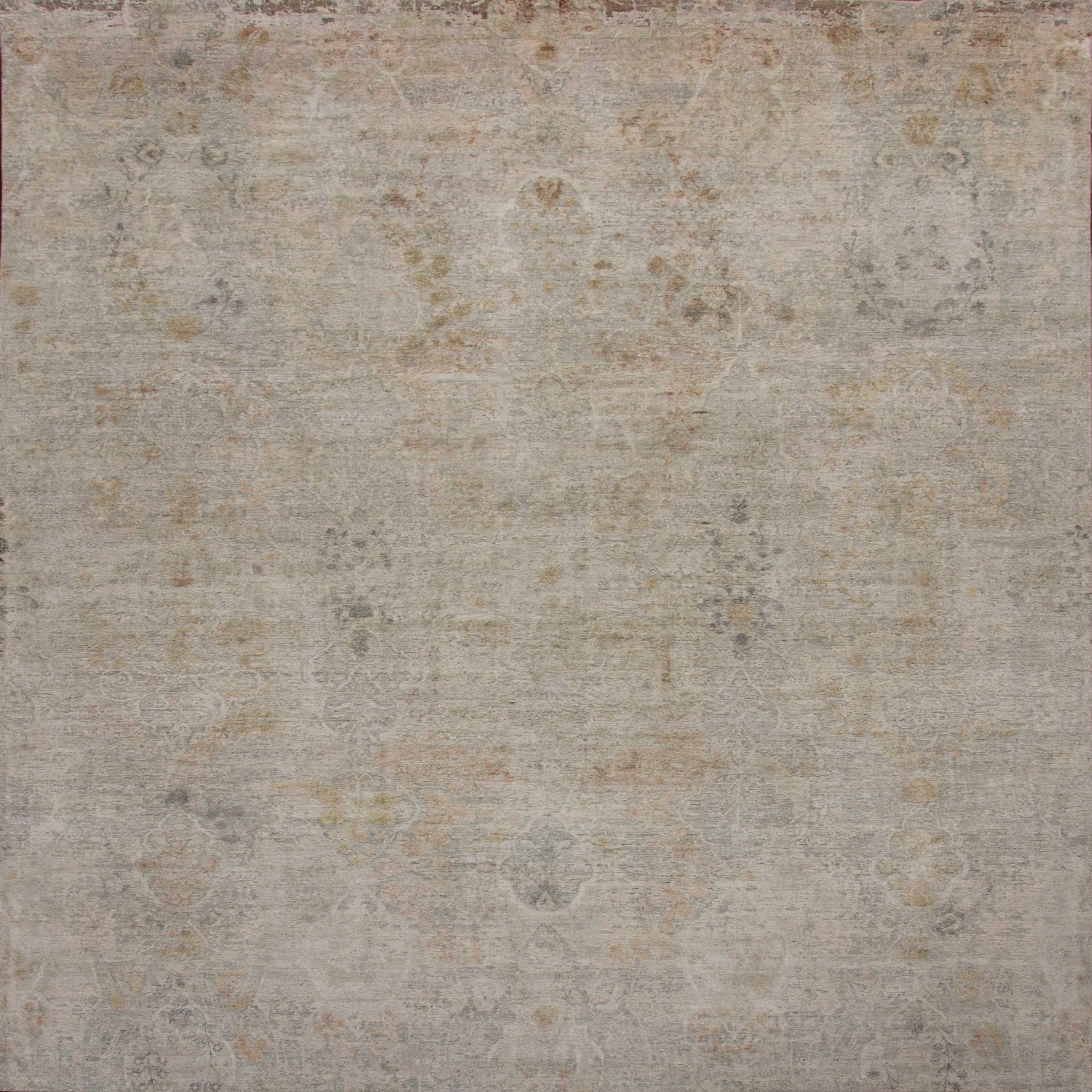 Beige Contemporary Silk Rug - 9'2" x 12'1"