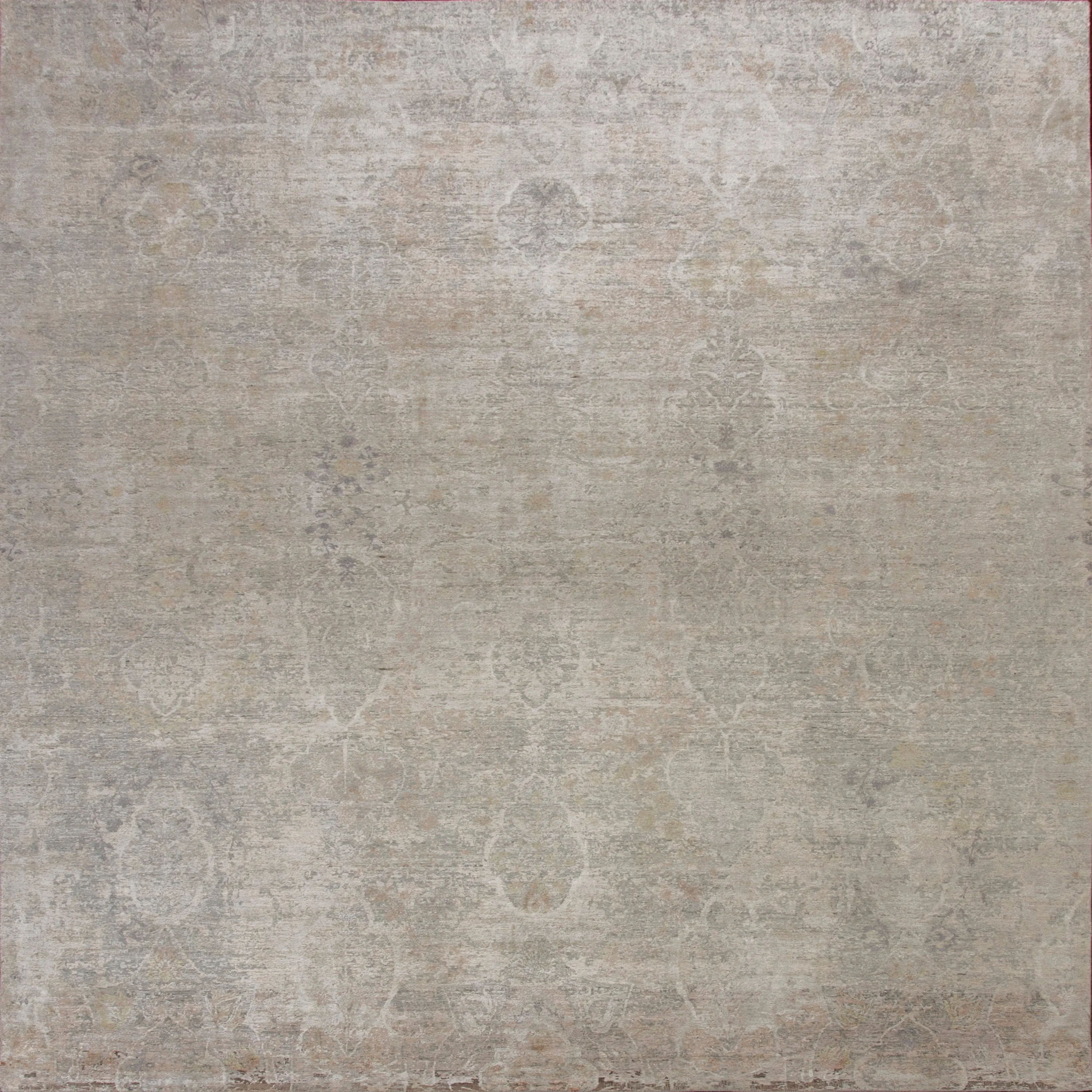 Beige Contemporary Silk Rug - 9'2" x 12'1"