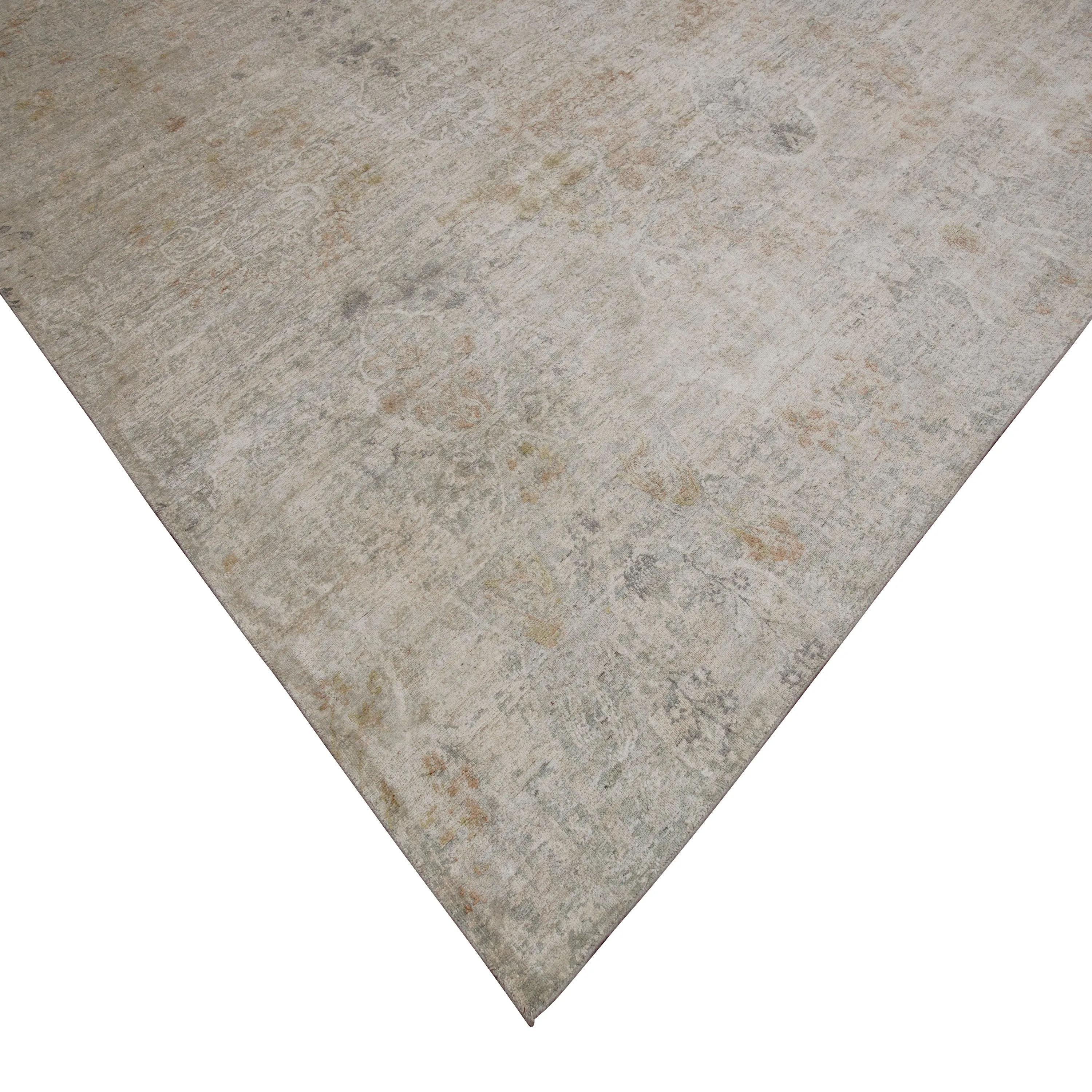 Beige Contemporary Silk Rug - 9'2" x 12'1"