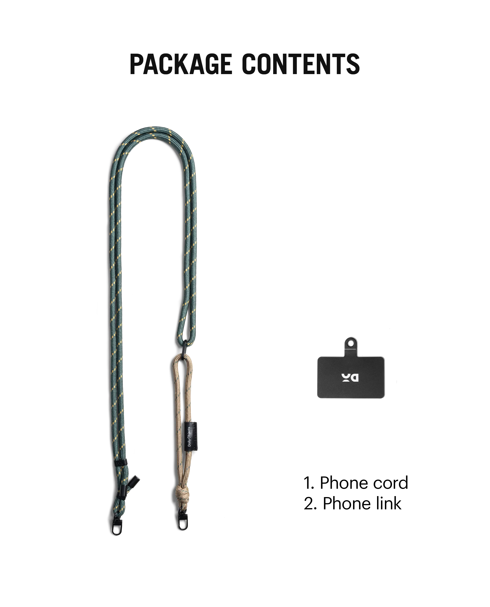 Beige-Green Crossbody Phone Lanyard - Cord